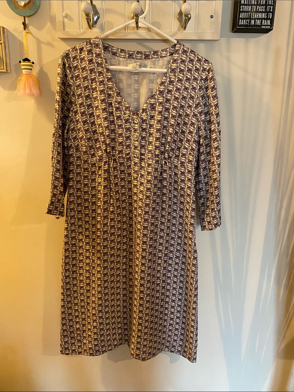Boden floral silk shift dress with purple flowers